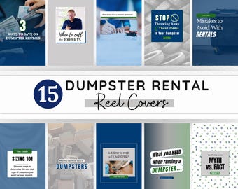 Dumpster Rental Instagram Reel Cover Templates with Viral Hooks, Instagram Story, Social Media Content