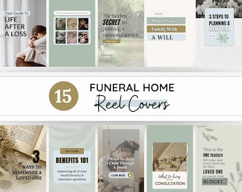 Funeral Home Instagram Reel Covers, Celebration of Life Templates (Canva, Digital Download)