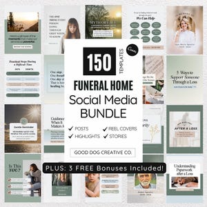 Funeral Home Social Media Template Bundle, Instagram Highlights, Reel Covers, Facebook Posts, Celebration of Life