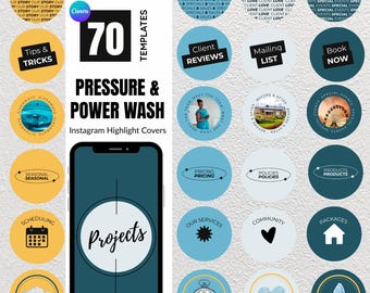 Power Wash Small Business Instagram Highlight Covers, ready-to-post Social Media templates , Pressure Wash Template