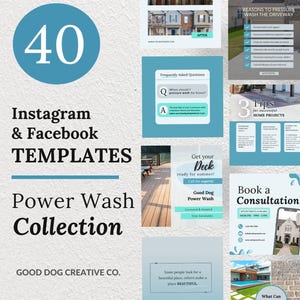 Power Washing Social Media Vorlagen, Facebook Posts, Druckwäsche, Hausreinigung