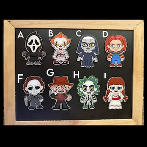 Interchangeable Horror Character Badge Reel Set: Halloween Nurse, Alligator Clip