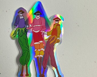 Jumbies Come in Threes Holographic Sticker