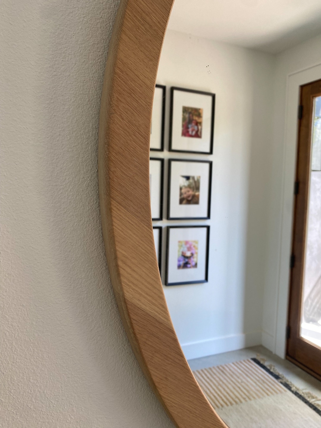 20x36 Oval White Oak Framed Mirror Etsy