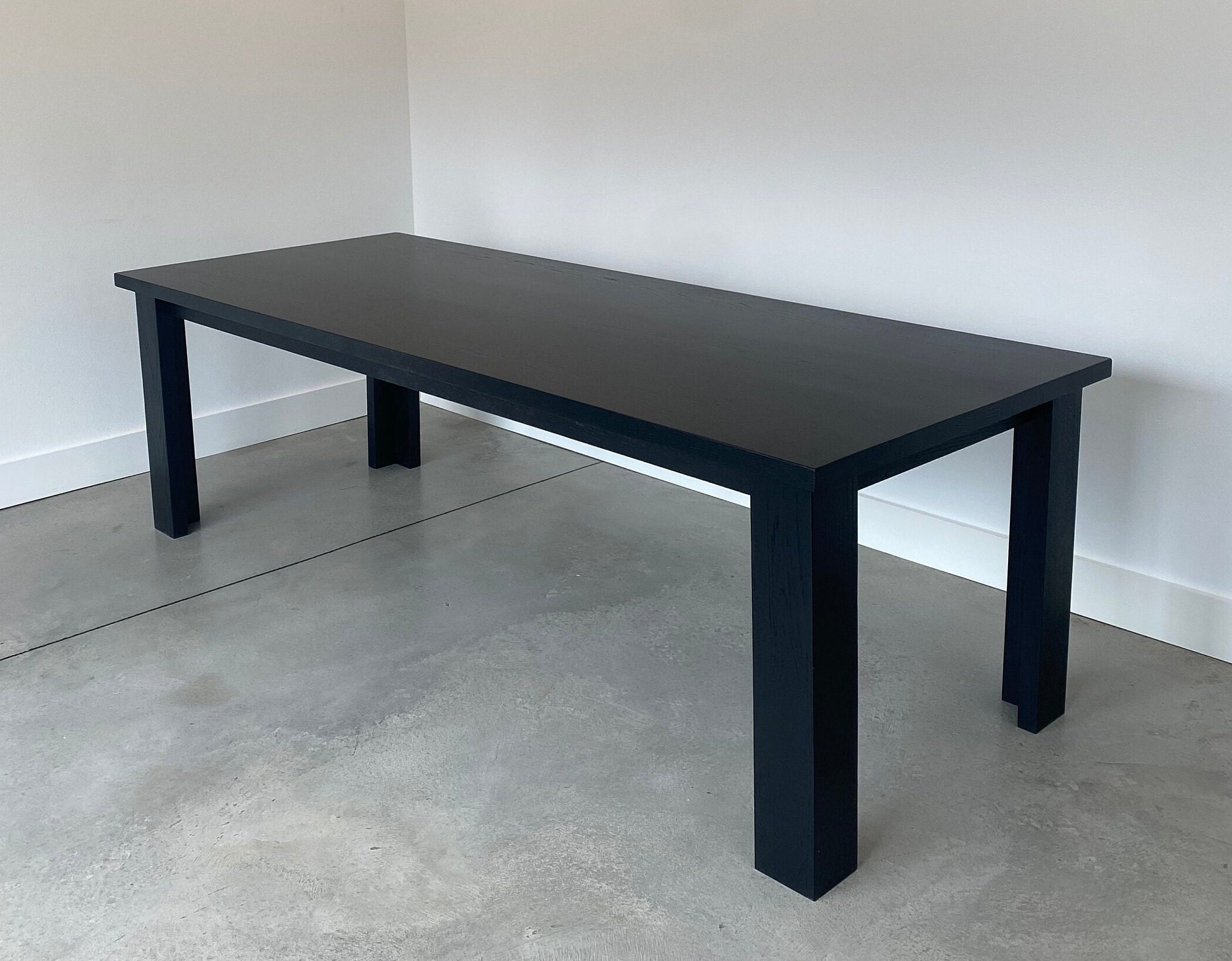 Solid Oak Dining Table Black - Etsy