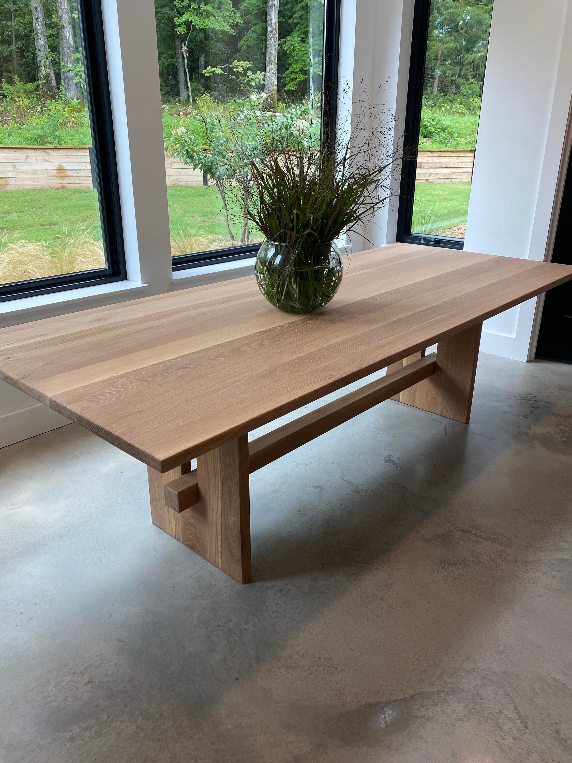 Rectangular dining table with bench hotsell