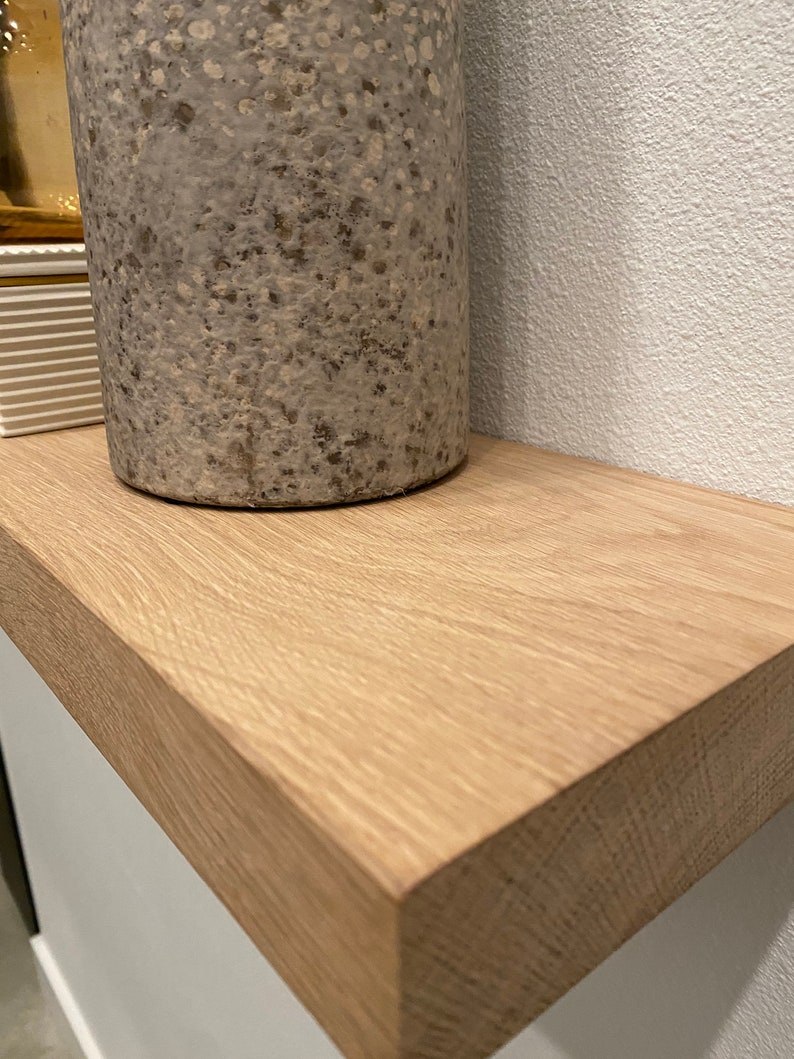 White Oak Floating Shelf Custom Length Depth and Finish Etsy