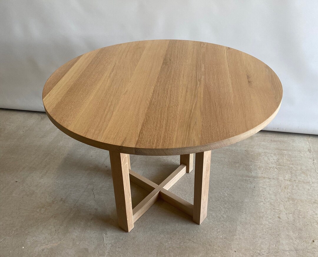 White Oak Dining Table Round With White Oak Legs - Etsy
