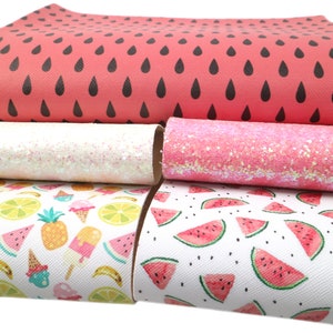 Fruit Cupcake Faux Leather Sheet, DIY Earring Hair Bow Crafts (7.7x12.9 inch)