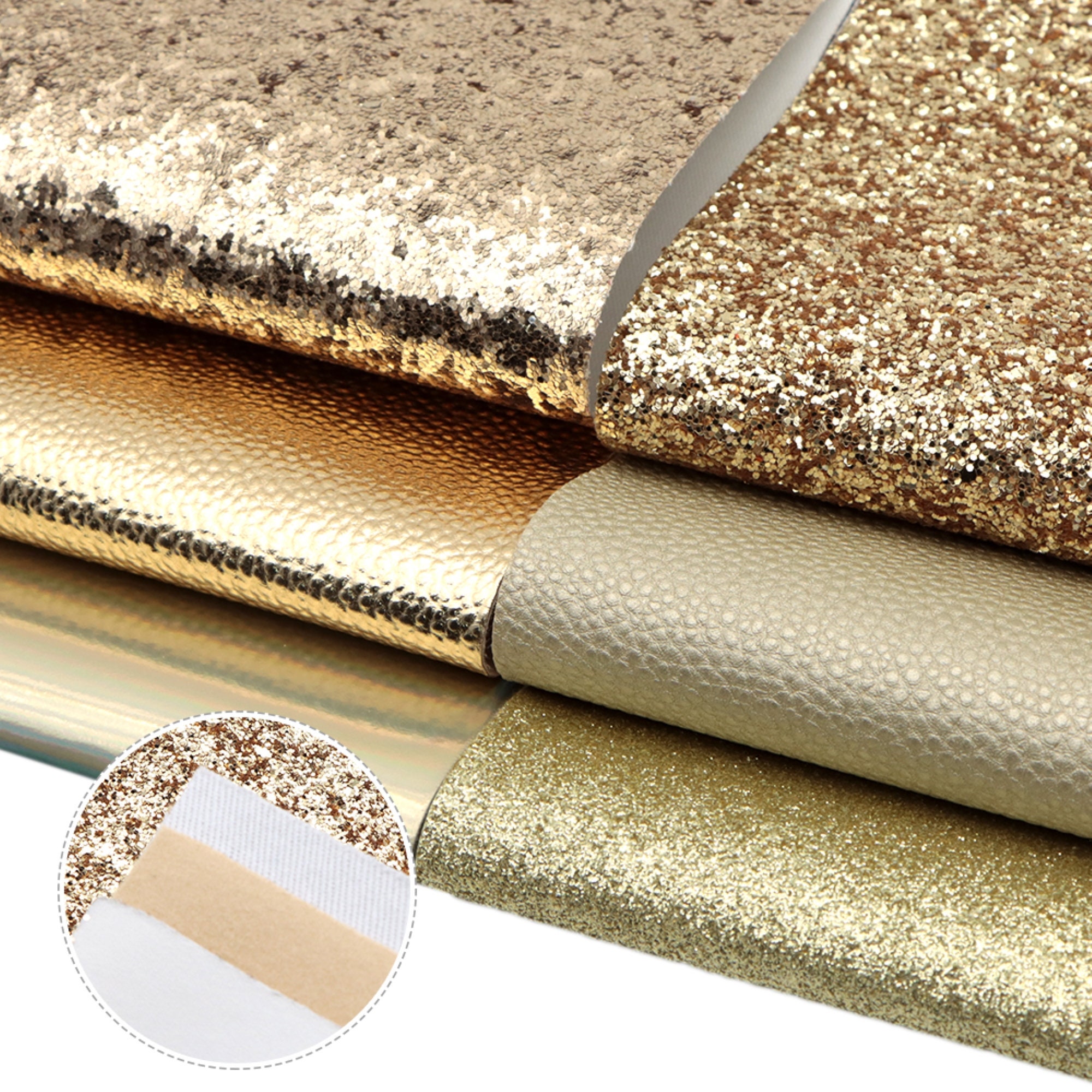 Synthetic Leather for Crafts, Faux Leather, Fine Glitter Glossy