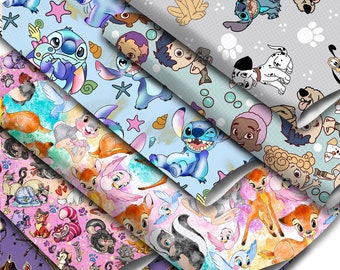 7.7x12.9 inch Cartoon Character Theme Faux Leather Sheets,Earring/Hair Bow Crafts Leather Synthetic Leather Fabric,1Yc29505
