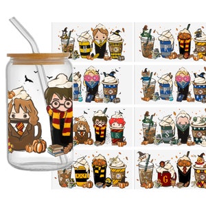 Owl Magic 16oz Libbey Glass Can Tumbler Sublimation Design Waterproof DTF Sticker Cups Cool UV Wrap Transfer Sticker,1Yc43009