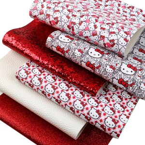 Valentine's Day Cat Faux Leather Sheets, DIY Crafts (7.7x12.9 inch)