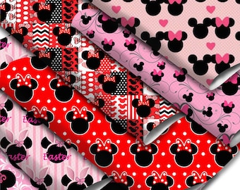 Cartoon Mouse Print Faux Leather Sheets, DIY Crafts