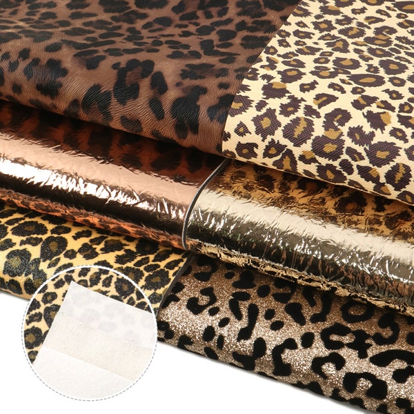 7.7x12.9 inch Zebra Stripe Leopard Faux Leather Sheets DIY Earring Hair Bow Crafts Leather Synthetic Leather Fabric,1Yc34396