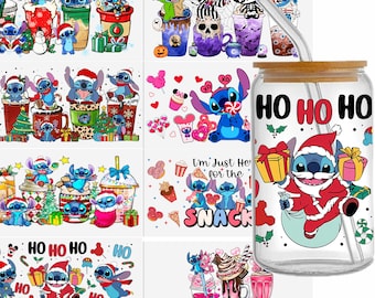 Cartoon 16oz Libbey Glass Can Tumbler Sublimation Design Waterproof DTF Sticker Cups Cool UV Wrap Transfer Sticker,1Yc42995