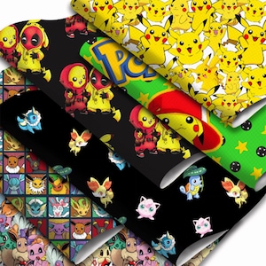 11x55 inch or 7.7x12.9 inch Cartoon Printed Faux Leather Sheets,DIY Earring/Hair Bow Crafts Leather,1Yc21126