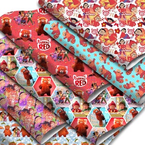 7.7x12.9 inch Turning Theme Red Cartoon Girls Faux Leather Sheets,Earring/Hair Bow Crafts Leather Synthetic Leather Fab,1Yc27233