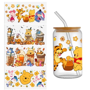 16oz Libbey Glass Can Tumbler Sublimation Design Waterproof DTF Sticker Cups Cool UV Wrap Transfer Sticker,1Yc42992