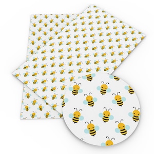 Bee Print Glitter Faux Leather Sheet, DIY Crafts (7.7x12.9 Inch) - Etsy