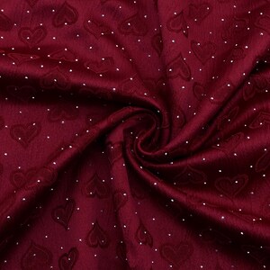 Tela de Tencel jacquard con diamantes de imitación termoadhesivos precortados en forma de corazón - 63 x 19,68 pulgadas (160 x 50 cm) Telas de poliéster para manualidades DIY hechas a mano precortadas imagen 7
