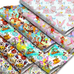 7.7x12.9 inch Cartoon Faux Leather Sheets DIY Earring Hair Bow Crafts Leather Synthetic Leather Fabric,1Yc37607