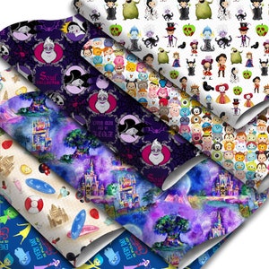 11x55 inch or 7.7x12.9 inch Mouse Cartoon Printed Faux Leather Sheets,DIY Earring/Hair Bow Crafts Leather,1Yc31011