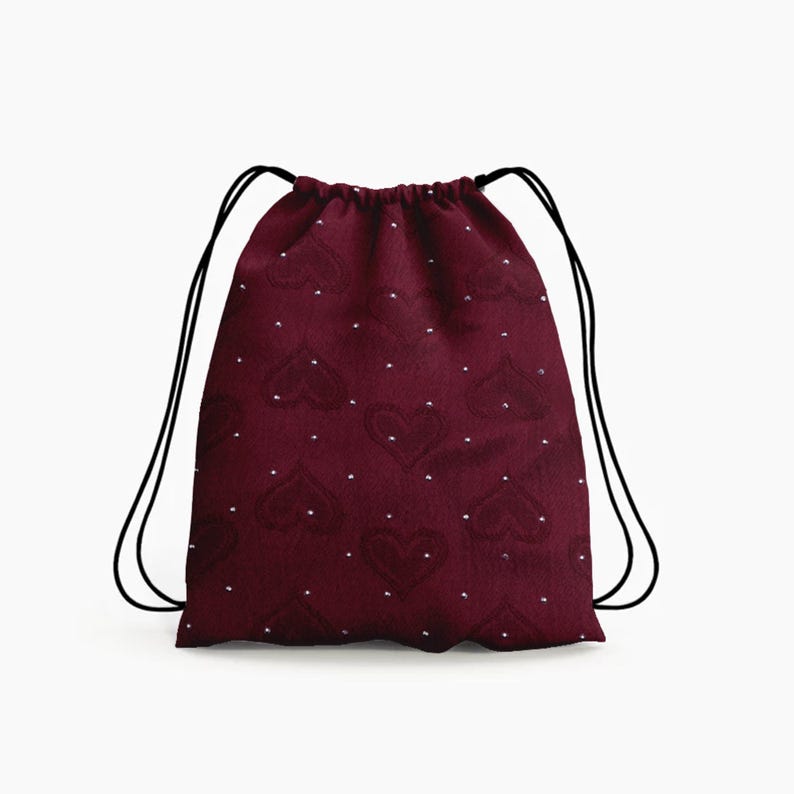 Tela de Tencel jacquard con diamantes de imitación termoadhesivos precortados en forma de corazón - 63 x 19,68 pulgadas (160 x 50 cm) Telas de poliéster para manualidades DIY hechas a mano precortadas imagen 6