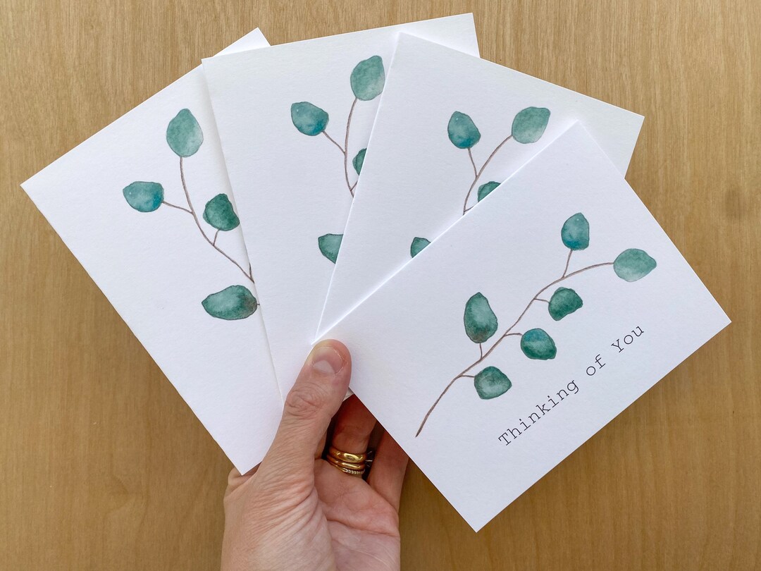 Watercolor Notecards | Hand Painted Set of 4 | Blank Cards With ...