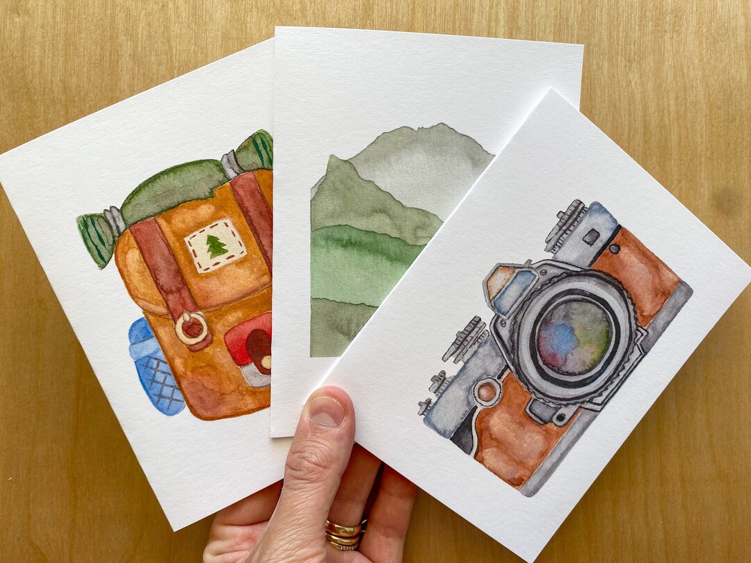 Watercolor Adventure Notecards | Hand Painted Set of 3 | Travel ...