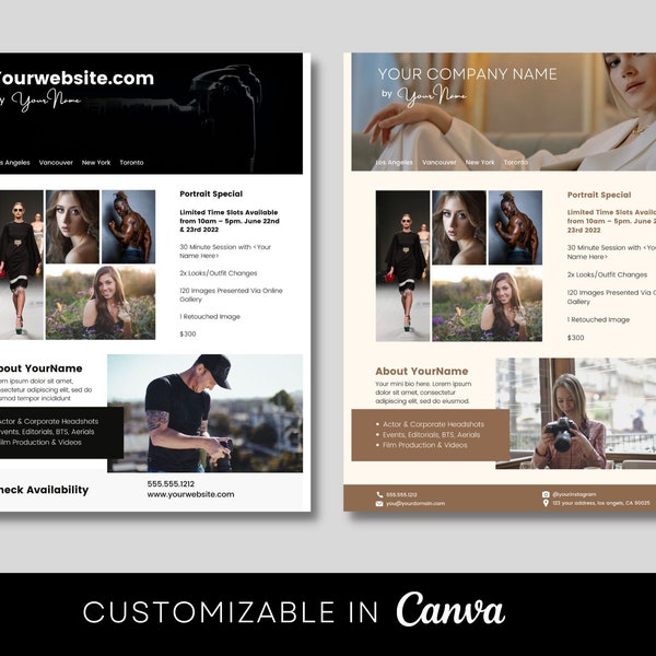 Mailchimp + Headshot and Family Photography Email Canva Template | Email Newsletter Template | Email Marketing Bundle | Flodesk + Others