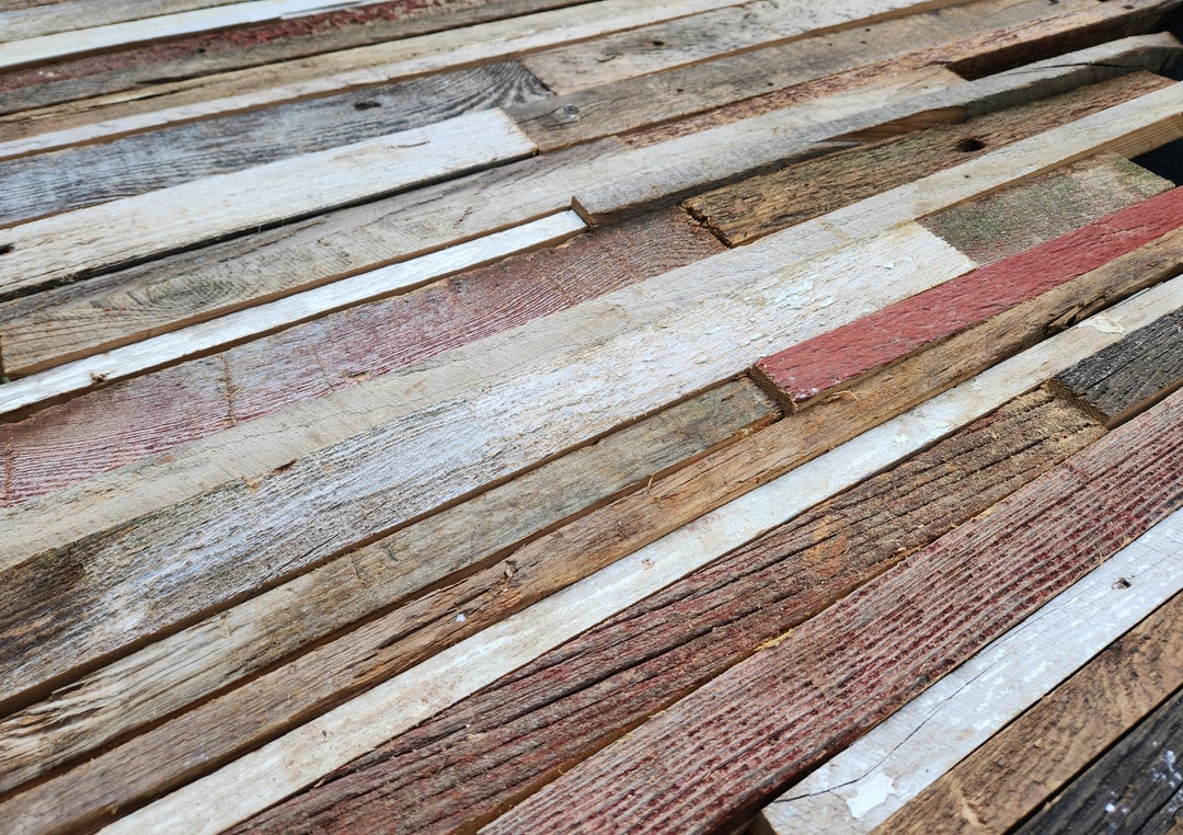 Reclaimed Wood Accent Wall Pieces Diy Art Panel Random Etsy