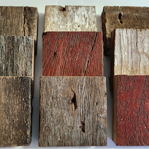 Reclaimed barn wood blocks craft tiles