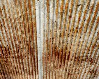 Rusty Corrugated Barn Tin Sheets: Reclaimed Vintage Metal, 3ft. tall x 2ft wide sheets