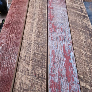 Reclaimed Barn wood 50 sq/ft. faded red & natural brown/gray boards perfect Wainscotting  accent wall or bar facin