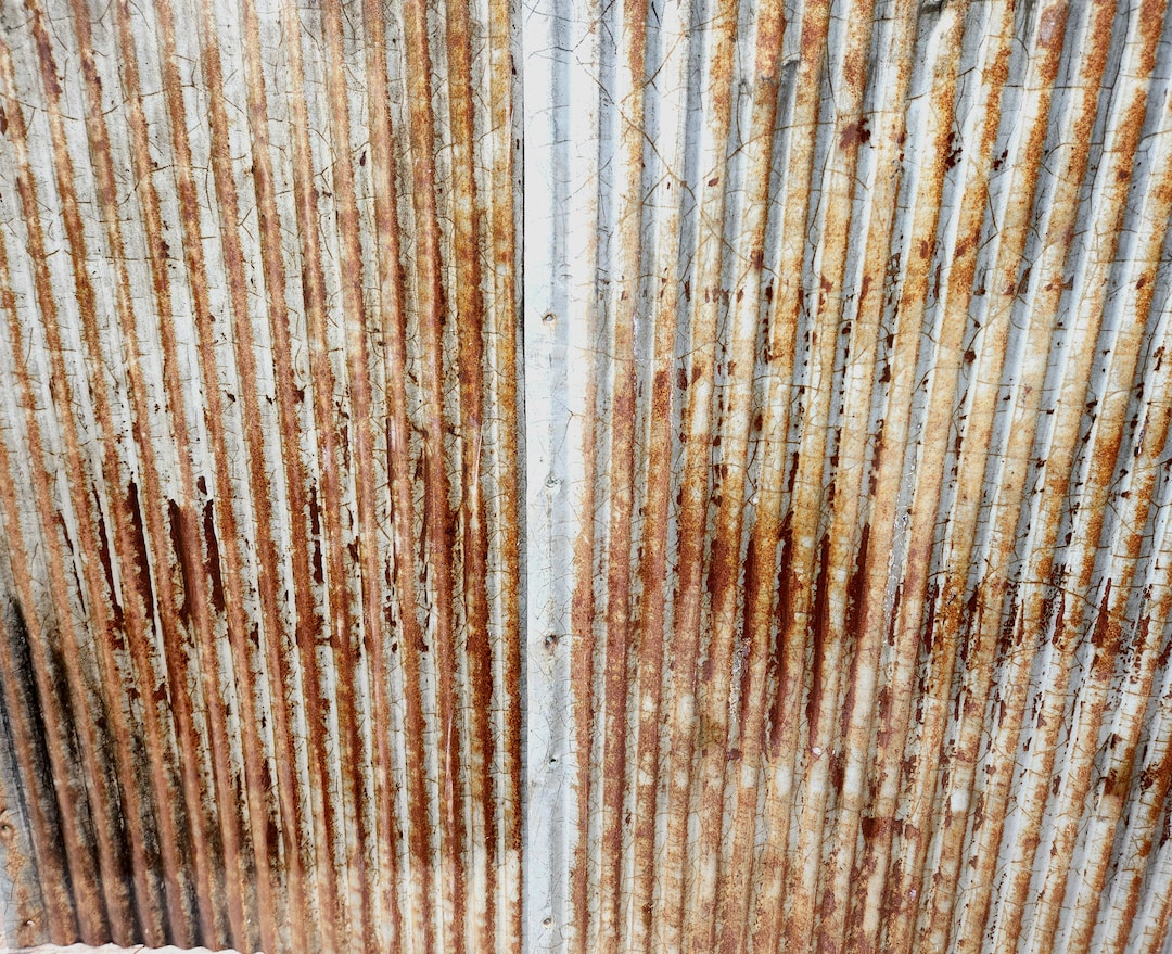 Rusty Metal Corrugated Roofing Barn Tin Wall Panel Salvaged Metal Bar