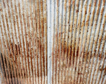 Rusty Corrugated Barn Tin Wall Panel: Salvaged Metal Decor
