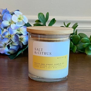 Salt & Citrus Soy Candle: Handmade Home Fragrance