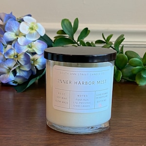Inner Harbor Mist Candle: Fresh Rain Scented Soy Wax Candle