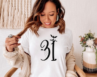 October 31st Halloween T-Shirt, Bat & Spider Graphic Tee