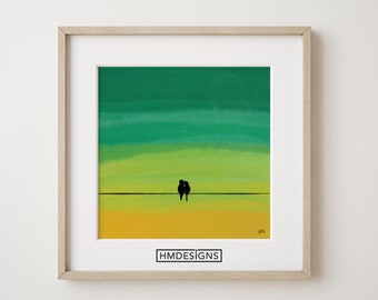 Love Birds | Watercolor Painting | Printable