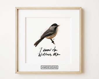 I Know He Watches Me | His Eye is on the Sparrow | Watercolor Painting | Printable | Song Quote