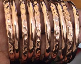 Thin Copper Bangle Bracelet | Handmade solid copper bangle| pure copper jewelry| solid copper bangle | Set of 9 Bangles | 9 Day Bangles
