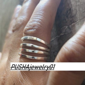 Sterling Silver Square Ring Set: Geometric Stacking Bands