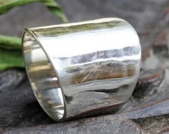 925 Sterling Silver, Wide Band Ring, Plain Band Ring, Thumb Ring, Statement Ring, anxiety ring, Thick Wide Band, Boho Ring, Handmade Jewelry