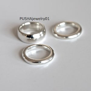 3 Set Dome Ring, 925 Sterling Silber, Minimalist Ring, Designer Einzigartige Style Ring, Ring, Chunky Dome Ring, Breit Band Ring Schmuck Bild 2