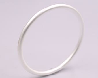 Chunky Silver Bangle Round Shape Bangle 925 Sterling Silver Plain Bangle Heavy Bangle Statement Nail Wrap Bangle Handmade Woman Bracelet