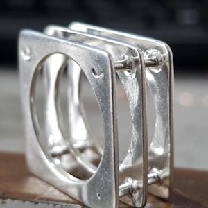 Square Joint Ring 925 Sterling Silver Square Cut Ring Handmade Ring Jewelry Silver Minimalist Ring Statement Silver Ring Geometric Ring