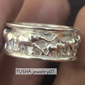 Sterling Silver Anxiety Spinner Ring, Boho Fidget Jewelry
