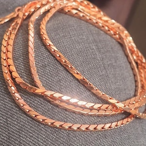 100% Copper Chain necklace, Pure Copper Wheat chain, Solid Copper jewelry ,Chain for pendant ,Gift for Viking jewelry, friendly Figaro chain